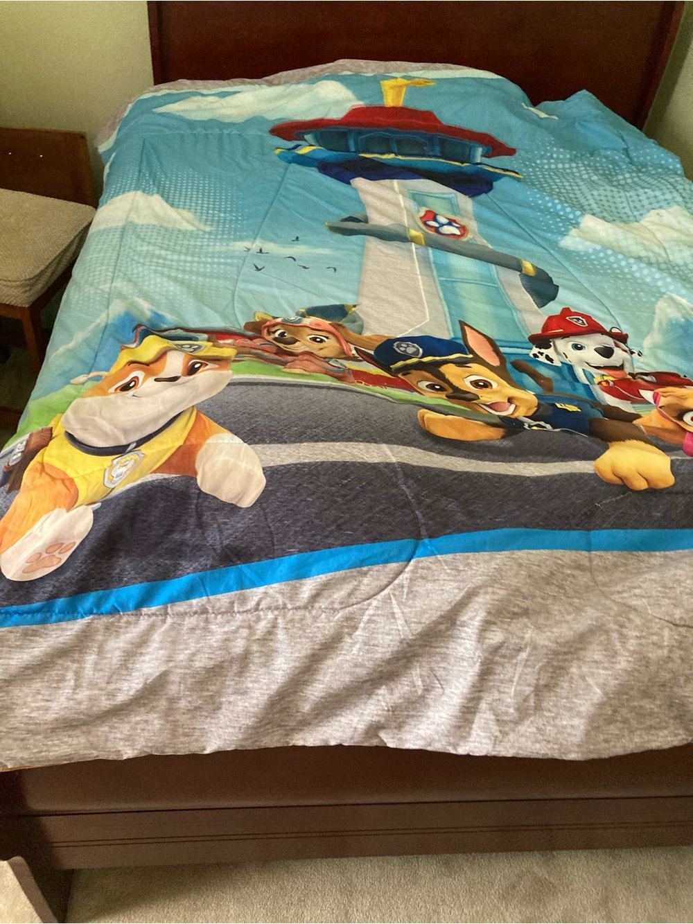 Nickelodeon PAW Patrol Blue Gray and Yellow Kids Comforter